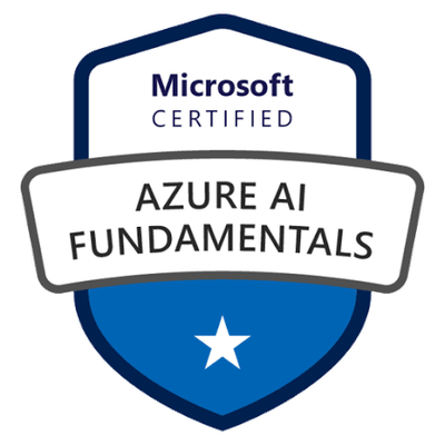Microsoft Certified: Azure AI Fundamentals badge
